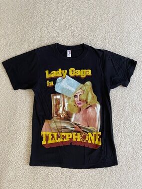 Lady Gaga Black 'Telephone' Graphic T-Shirt